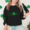 thumbnail image 5 of BLTIBY St Patricks Day Sweatshirt for Women Spring Autumn Lucky Printed Long Sleeve Round Neck Fashion Causal Comfy Pullover Tops 2025 Black 3 L, 5 of 5