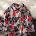 thumbnail image 4 of Camisa de manga corta con estampado floral 3D retro de rosas para hombre, nueva camisa de verano, estilo hawaiano moderno e informal para vacaciones en la playa, 4 of 4