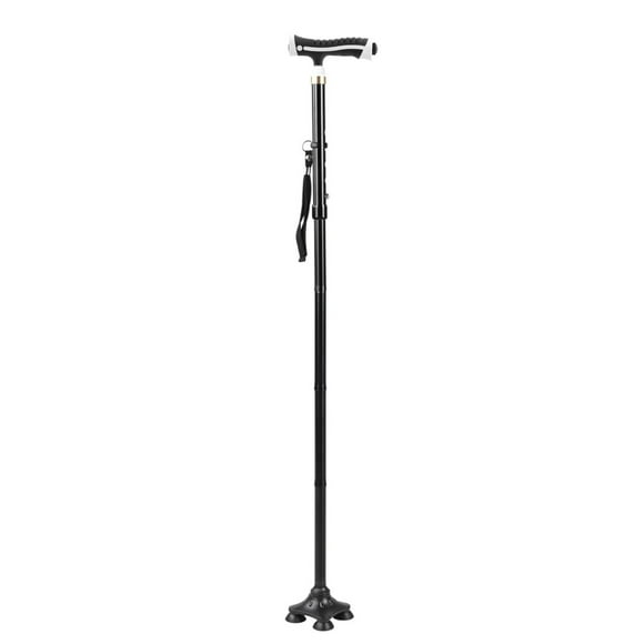 Bastón plegable de aleación de aluminio con luz LED y antideslizante para ancianos