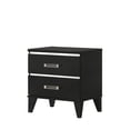thumbnail image 3 of Black Finish Nightstand With Smooth-gliding Drawers For Convenience Spacious Interior Belongings - Optimizes Bedroom Organization, 3 of 3