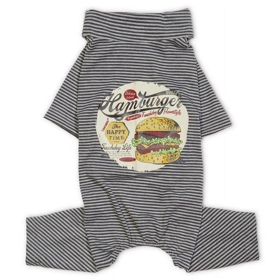 Breathable Printed Dog T Shirt Pajamas - Grey - Medium