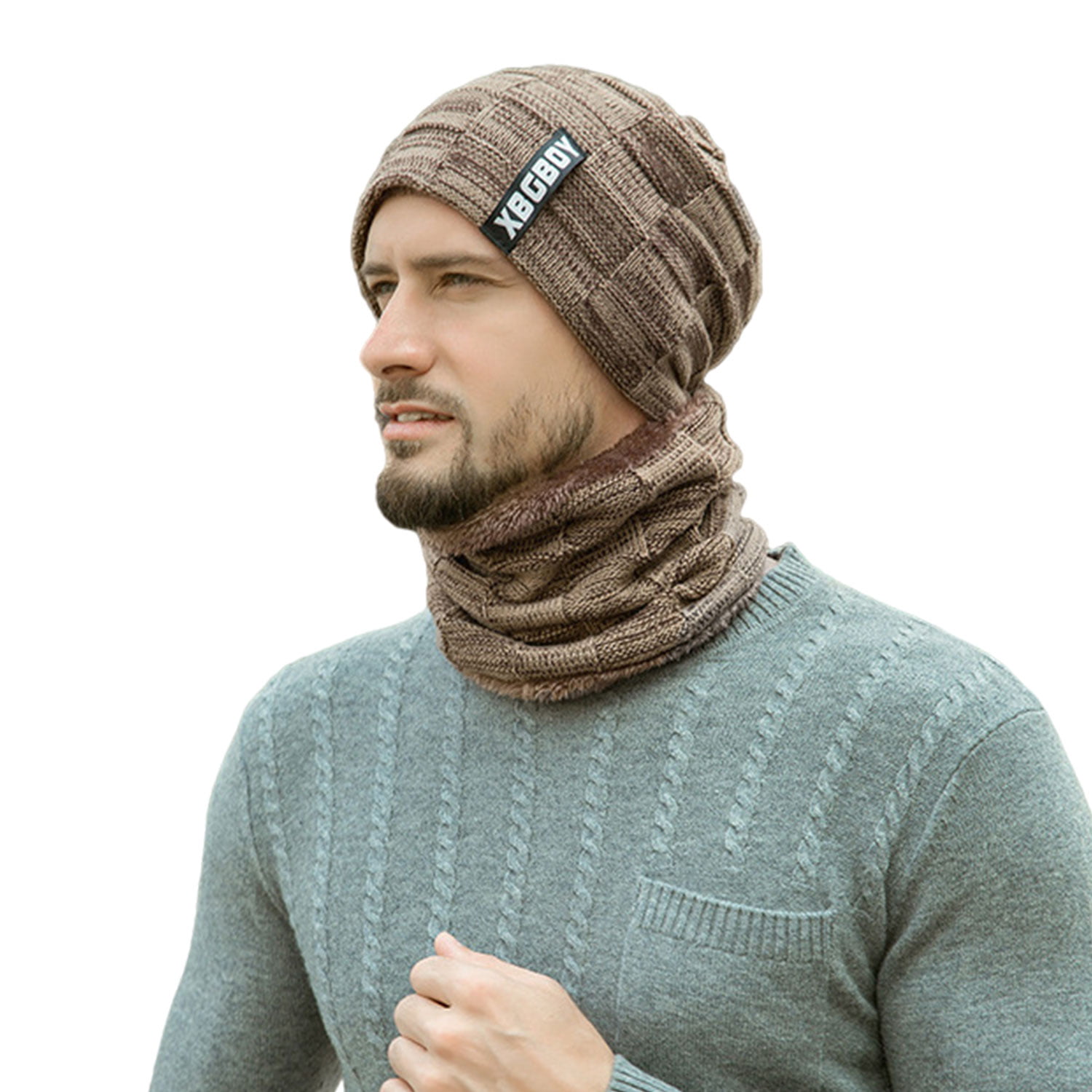 5.0 Bluetooth Headphone Wireless Hands Free Hat Soft Warm Knit Cap Winter Set for Men Women Bluetooth Beanie with Scarf Touchscreen Gloves Socks Set Black,1 Set 