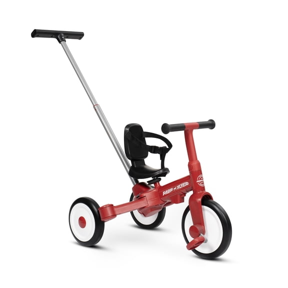Radio Flyer Milestone Trike to Bike, Grows with Your Child, Tricycle that Switches to Balance Bike, Ages 1.5 - 5 Years, Red