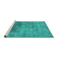 thumbnail image 2 of Ahgly Company Machine Washable Indoor Round Oriental Turquoise Blue Industrial Area Rugs, 7' Round, 2 of 4