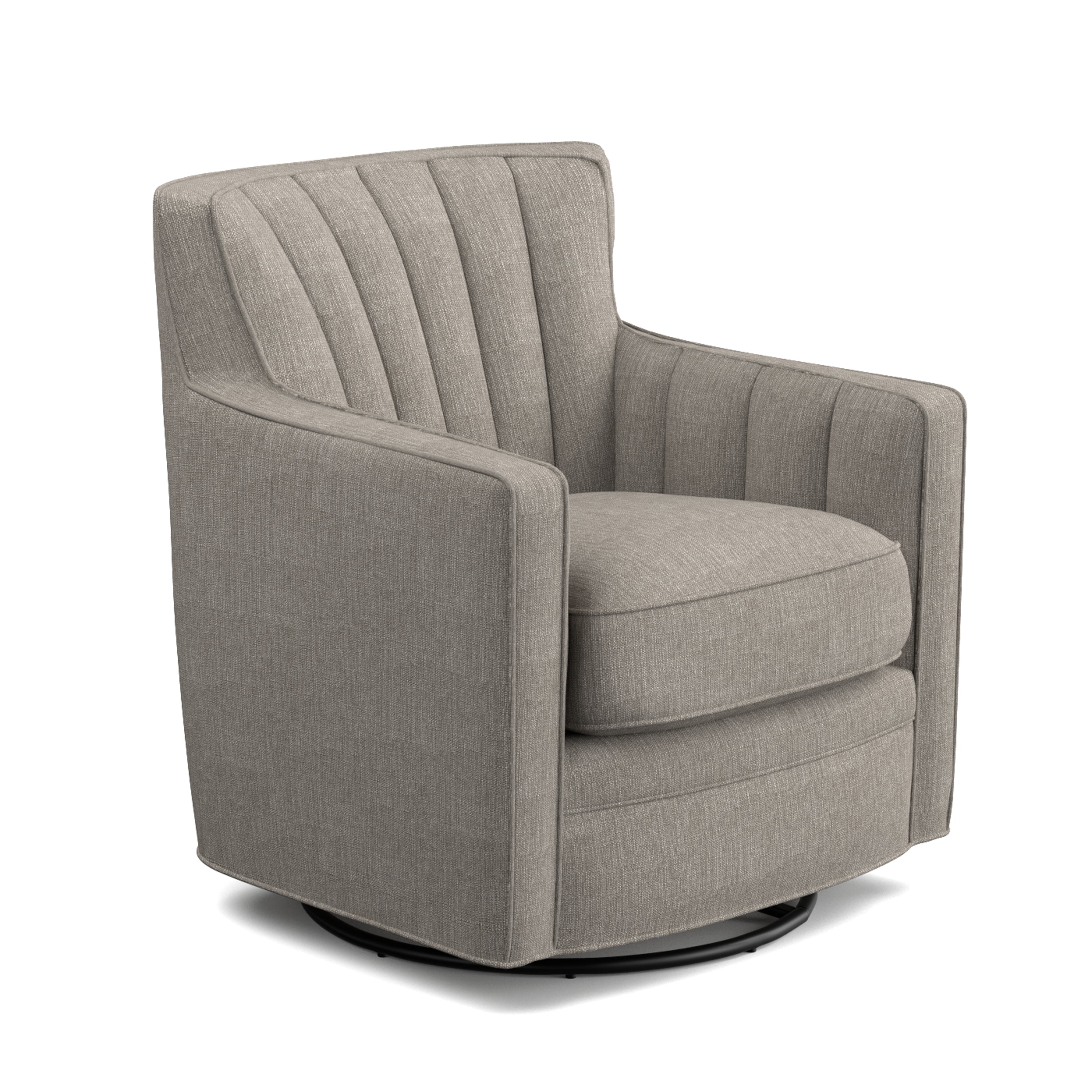 Homesvale Zoe Swivel Arm Chair in Dove Gray Linen