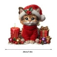 thumbnail image 2 of Christmas Cat 2D Desktop Decoration - Cute Cat-Shaped Office & Home Tabletop Ornament, Festive Christmas Decor for Desk, Shelf, Mantel, Cute Holiday Figurine Gift for Cat Lovers, 7.8in, Red, 2 of 5