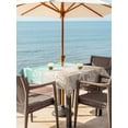 thumbnail image 3 of Outdoor Tablecloth with Umbrella Hole for Patio/Picnic/Party/Camping, Green Ombre Coastal Waterproof Table Cloth Square Cover Washable, Sea Nautical Summer Beach Starfish Coral (60"x 60"), 3 of 8