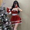 thumbnail image 1 of Venta caliente de ropa navideña, vestido de mucama navideña para adultos, vestido navideño rojo sexy de viento puro, traje, 1 of 5