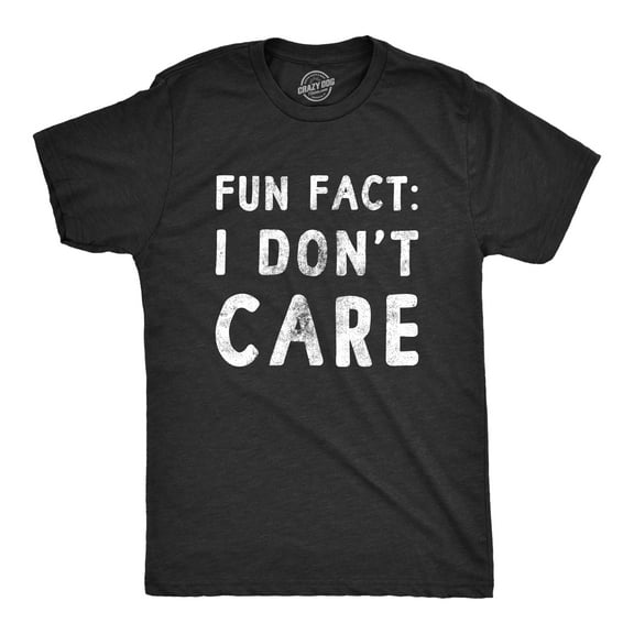 Mens Fun Fact I Don�t Care T Shirt Funny Sarcastic Joke Text Tee for Guys Graphic Tees