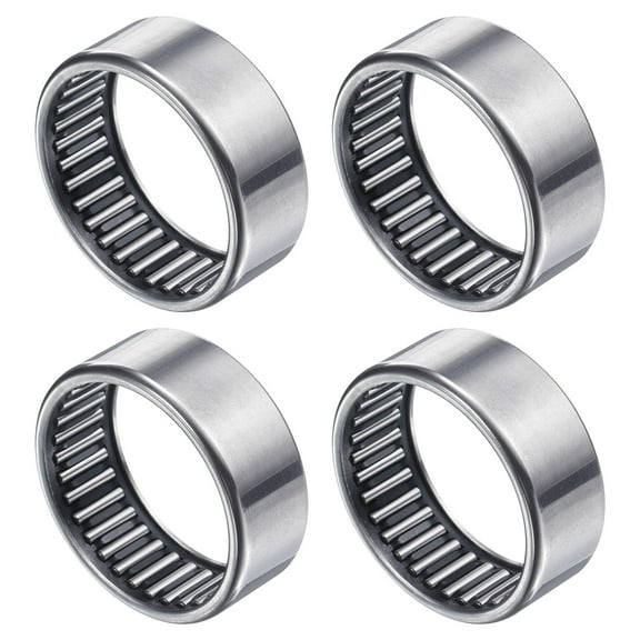 Uxcell 4 Pack Needle Roller Bearings, HK4018 Bore 40mm OD 47mm 18mm Width Steel Track Roller Bearings Open End for Mower, Lawn Tractor, Automotive