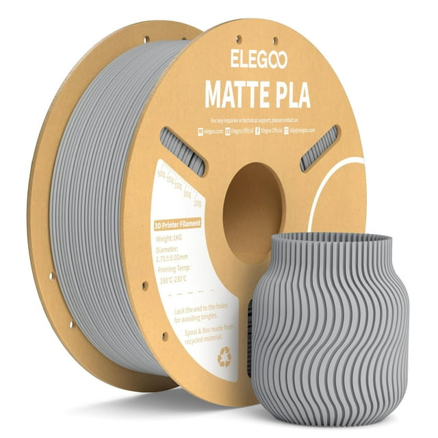 Filamento para impresora 3D ELEGOO mate PLA gris pizarra, 1 kg, 1,75 mm
