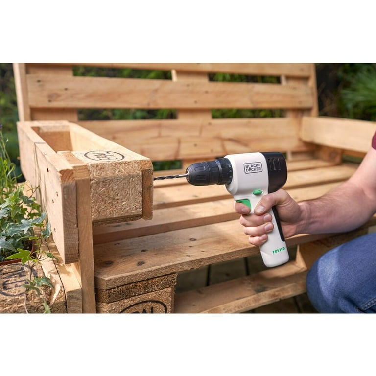  BLACK+DECKER reviva 12V Cordless Drill, 230 lb Torque, Made  from Recyled Material (REVCDD12C),White : Tools & Home Improvement