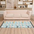 thumbnail image 2 of Yayeee Runner Rug for Bedroom 2'x6' Machine Washable Hallway Non Slip Mat, Green Cute Rabbits, 2 of 8