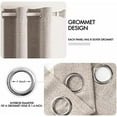thumbnail image 3 of Blackout Curtains for Bedroom Linen Texture Solid Thermal Insulated Natural Khaki Grommet Room Darkening Curtains & Drapes Luxury Decor for Living Room Nursery 52 x 84 Inch (2 Panels), 3 of 7