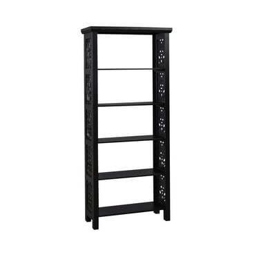 Trellis Lane 5-Shelf Wood Accent Bookcase in Black
