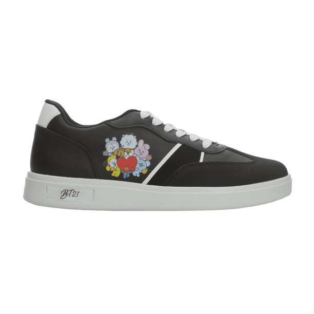 Tenis BT21 BTS Kpop Niña Negro Casual Cintas Juvenil T22-26 negro 26