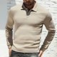 thumbnail image 1 of Seeotter Men's Sweatshirts Fall Winter Casual Long Sleeve Mock Neck 1/4 Button Pullover, 1 of 7