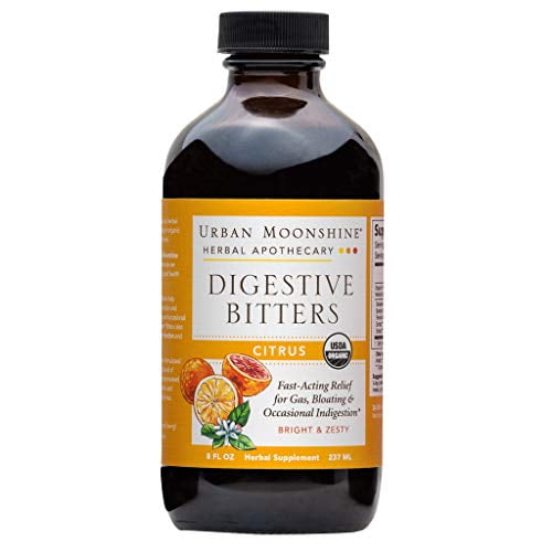 Urban Moonshine Citrus Digestive Bitters Organic Herbal Supplement, 8 oz