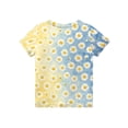 thumbnail image 4 of Grblisyd Girls Shirts Kids Cute Daisy Print Summer Tops Casual Loose Short Sleeve Crewneck Tees 10-12 Years, 4 of 4