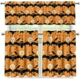 thumbnail image 2 of Halloween Bat Pumpkin Kitchen Curtains Valance Set Universal Washable Long Tiers Curtain for Farmhouse Living Room Bathroom, 2 of 4