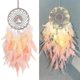 thumbnail image 2 of Dream Catcher Hanging Ornament Decor Handmade Led Lights Pink Feather Healing Crystals Dreamcatcher, 2 of 4