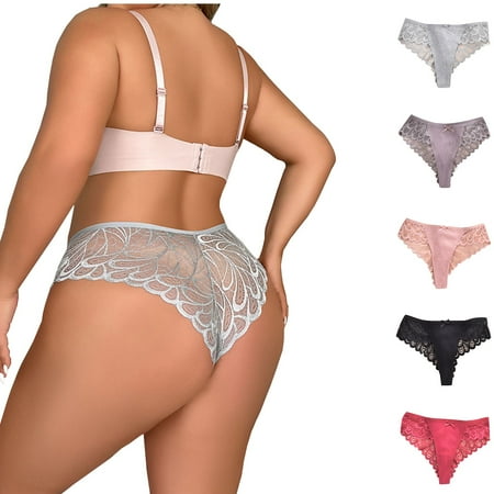 Summer Savings Clearance 2025! itsun Plus Size Womens Underwear  Cotton Underwear for Women  Women s Large Size Fashion Underwear Lace Breathable Seamless Thong Gray XXXXL
