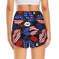 thumbnail image 4 of Running Shorts for Women, American With Lips Workout Athletic Shorts with Pockets, Lounge Yoga Shorts Women, 4 of 7