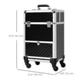 thumbnail image 3 of HOMCOM Aluminum Makeup Train Cases, Cosmetic Jewelry Organizer Trolley, 3 of 10