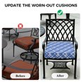 thumbnail image 5 of Outdoor Patio Cushion Covers 4 Pack Navy Blue Plaid Patio Chair Cushion Covers with Ties and Zipper Navy Blue White Grids Geometric Waterproof Outdoor Seat Cushion Covers for Patio Furniture 22"x20", 5 of 9
