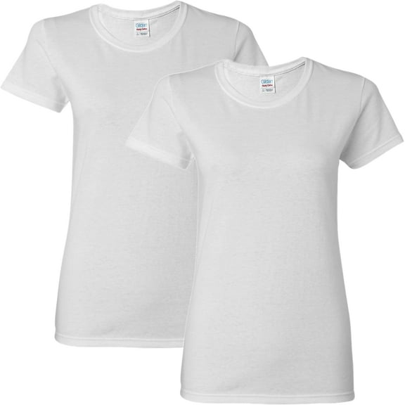 Gildan Women's Heavy Cotton T-Shirt, Style G5000L, 2-Pack Large White