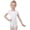 White, variant on Girls' Short Sleeve Leotard & Romper - Cotton Blend Stretch Bodysuit for Ballet, Gymnastics & Active Play White L