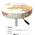 thumbnail image 4 of Kll Vintage World Map1 Round Bar Chair Cushion Cover 12 Inch,Bar Stool Protector With Elastic, Soft Washable, 4 of 7