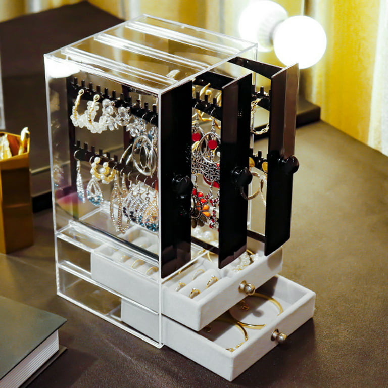 Large Capacity Earring Storage Organizer Multi-functional PS Bigger Drawers  Jewelry Display Box for Bracelets 