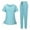 Light Blue, variant on Hvyesh Scrubs Set for Women Sale,Nurse Scrubs for Women 2PCS Set Solid V-Neck Short Sleeve Tops and Jogger Sets Workwear Nurse Uniform Set