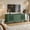 Green, variant on Atumcto Farmhouse TV Stand with Carved Doors, 3 Drawers & Adjustable Shelves, Black