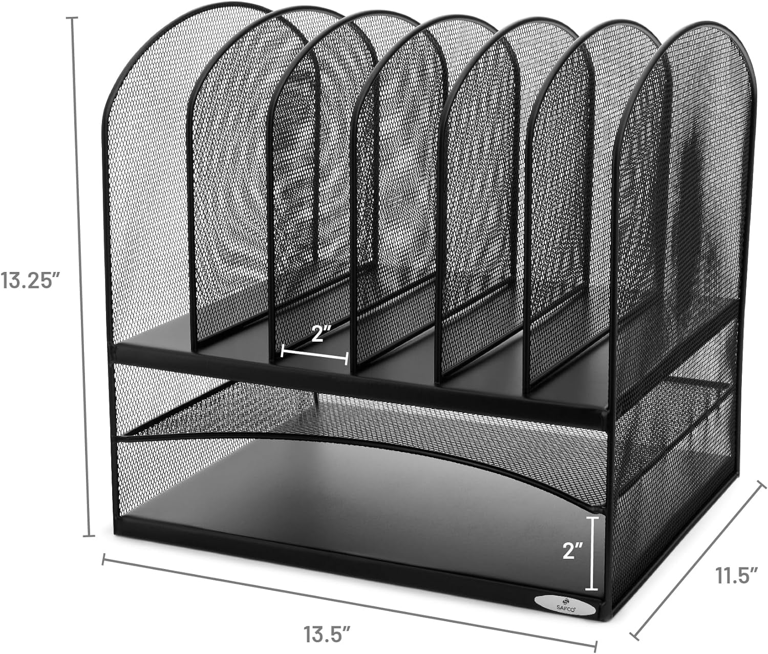 Desk Organizer with 6 Compartments and 2 Trays for Office Storage