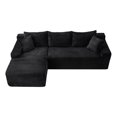 thumbnail image 6 of Leumius 106.3" Cloud Modular Sectional Sofa Couch with L-Shape Chaise,Modern Minimalist Upholstered Couches for Living Room Bedroom No Assembly Required Black-L, 6 of 9