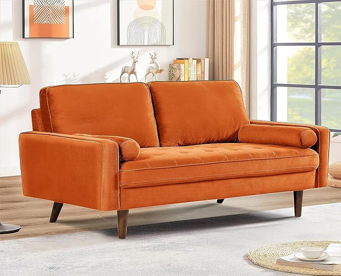 US Pride velvet upholstery square arm loveseat