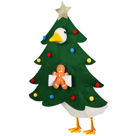 YIBAGA Christmas Goose Outfits Christmas Tree Gingerbread Costume Porch Goose Clothes, Christmas Decor