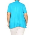 thumbnail image 4 of Moa Collection Women's Plus Size Short Sleeves Draped Open Front Casual Solid Cardigan, 4 of 5