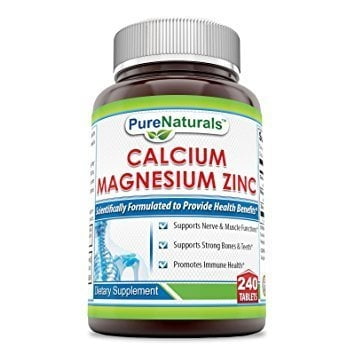 Pure Naturals Calcium - Magnesium - Zinc - 240 (Best Sources Of Magnesium And Zinc)