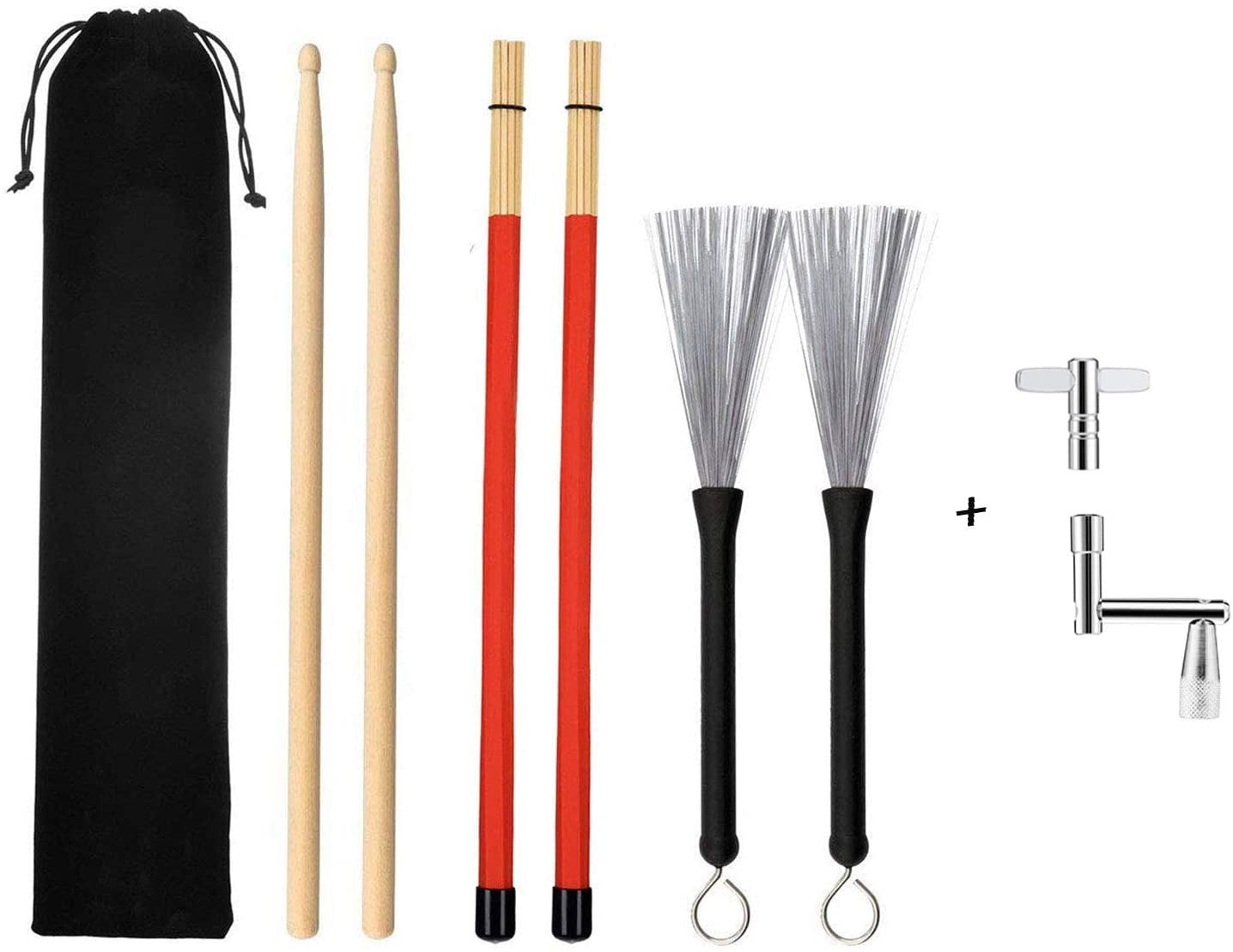 Drum Sticks Set Included 1 Pair 5A Maple Wood Drum Sticks, 1 Pair Drum