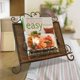 thumbnail image 2 of Antique Metal Kitchen Cookbook Display Stand, Recipe Book and iPad Holder, Cookery Book Easel with Weighted Chains for Gift, Rustic Dark Brown, 2 of 5