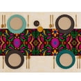 thumbnail image 3 of Traditional Floral Fiesta Mexican Texture Path Table Runner, Rectangular Linen Tablecloth for Dia De Los Muertos, Kitchen Coffee Table Art Dining Room, 12.6 x 70.8 inches(32*180cm), 3 of 10