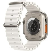 Restored Apple Watch Ultra [GPS + Cellular 49mm] Smart Watch w/Rugged Titanium Case & White Ocean Band