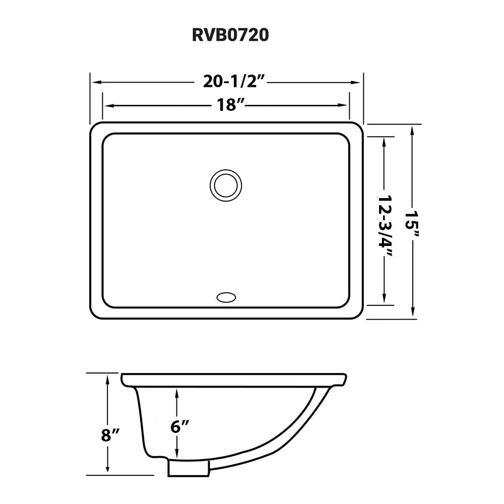 Ruvati 18 x 13 inch Undermount Bathroom Sink
