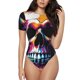 thumbnail image 1 of Fotbe Colorful Skull Body de Mujer con Cuello Redondo y Mangas Cortas, Sin Mangas Ajustado, Suave, Cómodo y Básico-Medium, 1 of 7