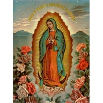 Metal Tin Sign Vintage Chic Art Decoration Virgen De Guadalupe Virgin Mary Catholic,Acts,Saints for Home Bar Cafe Farm Store Garage or Club 12" X 8"