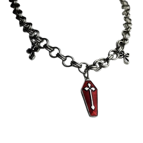 Adjustable Gothic Choker Vintage Punk Coffin Pendant Necklace Fashion Jewelry Sweet Cool Collar Necklace