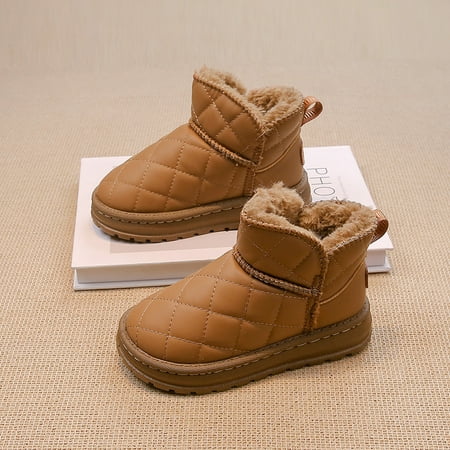 

Children‘s snow boots boys 2024 winter new waterproof non-slip northeast cotton shoes fur one warm fleece-lined shoes